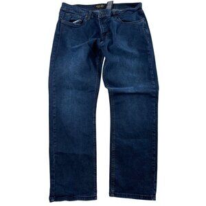 Urban Star Mens Jeans 38x30 Blue Dark Denim Stretch Straight Leg Classic Casual